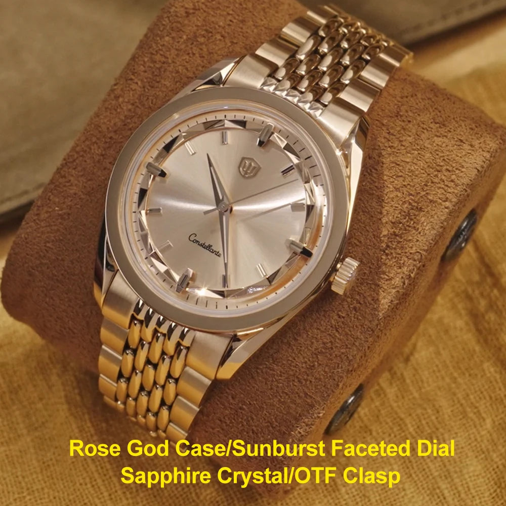Watchdives WD1954 Rose Gold Watch VH31/VH60 Sweep Second Movement Top Hat Sapphire Crystal Luminous 100m Waterproof Watches