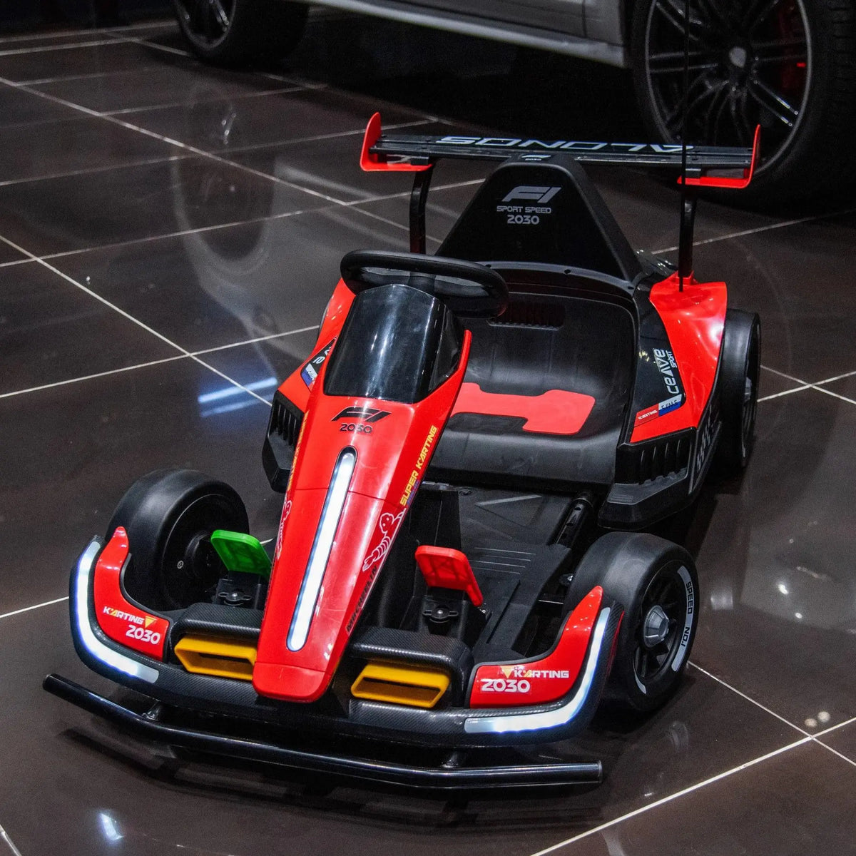 24V14 Battery Drift Children's Four-wheel Kart Electric F1 Parent-child Toy Car with Remote Control and EVA Front Wheel