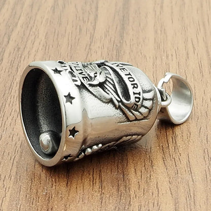 Fashion Eagle Letters Bell Pendant Key Chain Men's Motorcycle Riding Exorcist Accessories