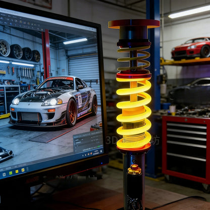 Modified Coilovers Spring Shock Lamp, Industrial KW Suspension Light, Gaming Room Cool Atmosphere Lamp, Boy Gift