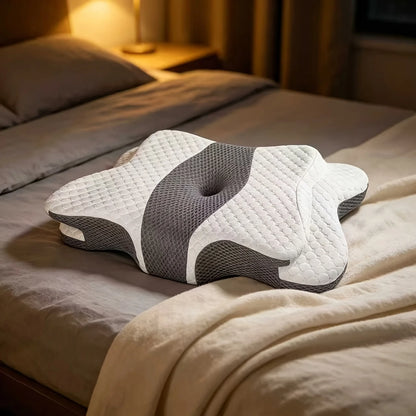 Ergonomic Butterfly Memory Neck Pillow 3-Point Support for Head Neck & Shoulders Removable Washable Cover Ideal for Comfort And