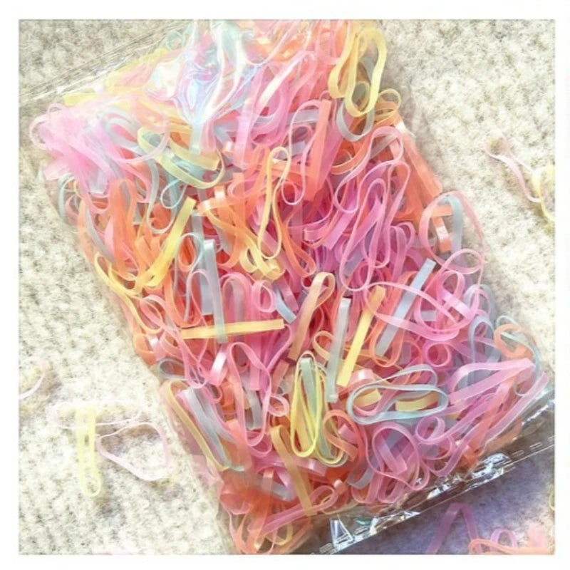 100pcs of Coffee Brown Elastic Hair Ties - Disposable High-Elasticity Ponytail Holders for Women And Girls.
