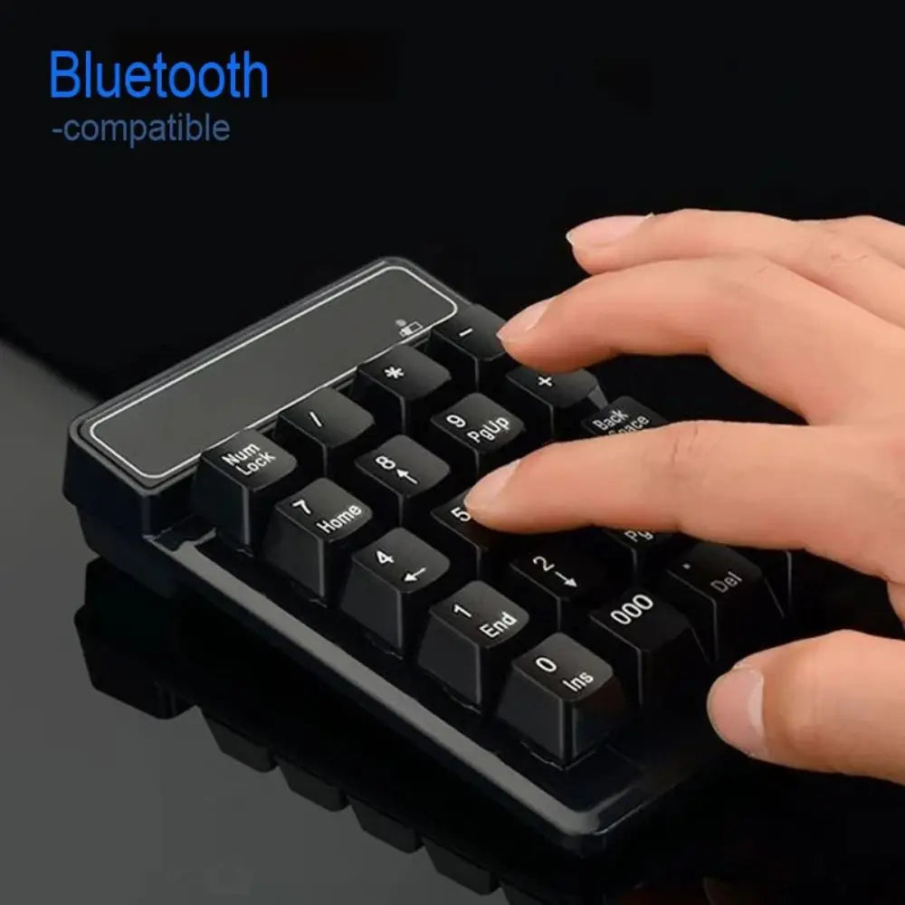 New 2.4GHz Wireless Wired Keyboard Bluetooth Mini USB Numeric Keypad Numpad Receiver Floating Key 19 Keys Number Pad