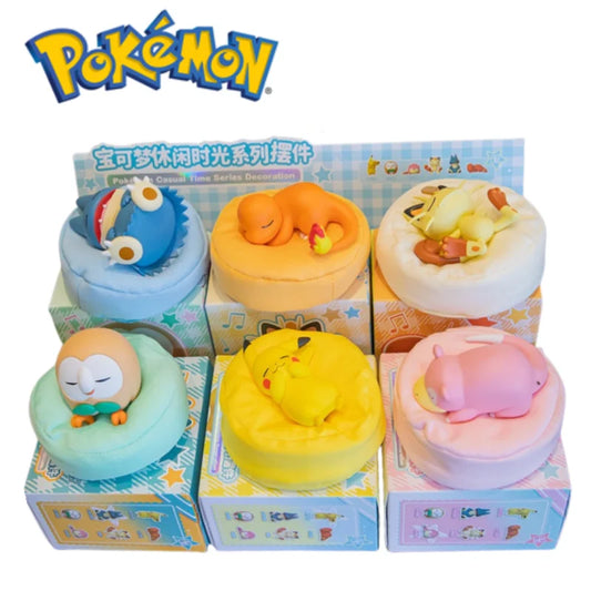 6 Styles Pokemon Pikachu Meowth Rowlet Charmander Gonbe Figures Sleep Starry Dream Series Action Figure Mode Cartoon Toy Gift