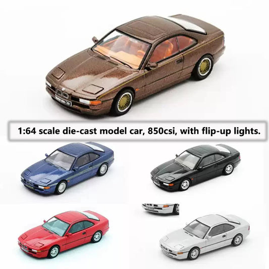 1/64 Alloy Diecast Model Car 850CSi-Style Classic Sports Coupe High-Simulation Mini Vehicle Collectible Display Toy Gift
