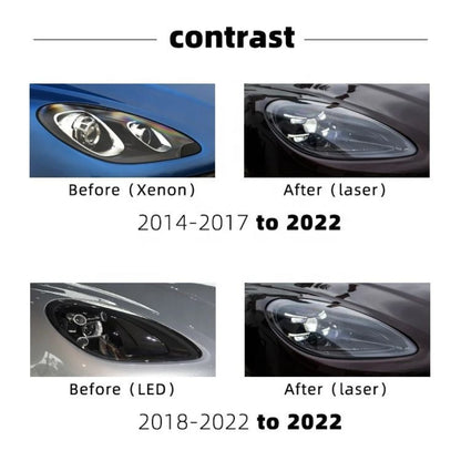 For Porsche Macan 95B 2014-2023 Headlamp Assembly Upgrade to 2023 Matrix Style PDLS Laser LED Headlights Plug & Play Light Kit