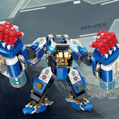 Boys' Educational Mecha Building Blocks Set - Small Particle Plug-in Assembly Toys, Compatible Design