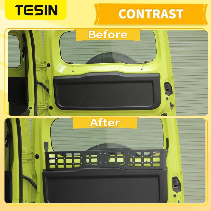TESIN Trunk Window Tailgate Storage Rack for Suzuki Jimny JB74 2 door 2019 2020 2021 2022 2023 2024 2025 Rear Shelf Accessories