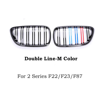 Chrome Silver Frame Grill M Color Double Slat Kidney Grille For BMW 2 Series F22 F23 M2 F87 218i  220i 228i 230i M235i M240i
