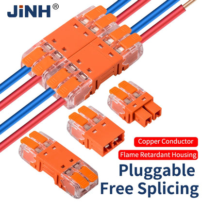 JINH CMK64 Splicing Electrical Plug Connect Disconnect Quick Lever Wiring 2/3/4P for Compact Male Female Terminals Blocks