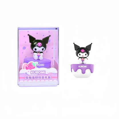 Sanrio Strawberry Cake Surprise Gift Box Series Hello Kitty Kuromi Dolls Figures Desktop Model Ornament Toy Gift