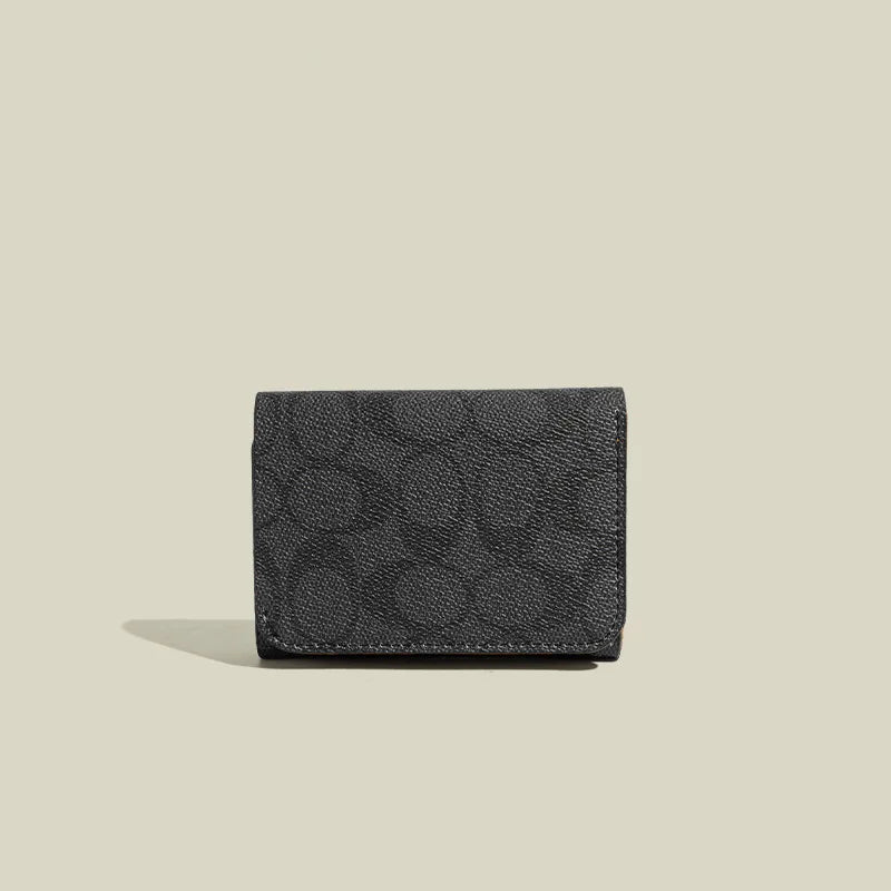 High quality three fold short wallet with PU leather buckle coin wallet, fashionable high-end men's and women's wallet
