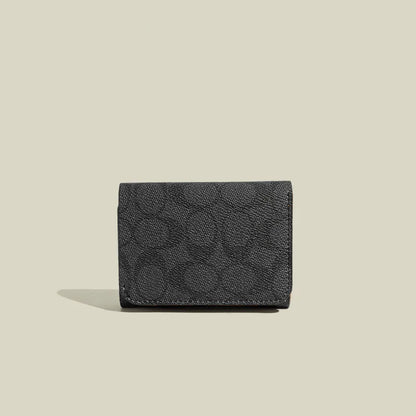 High quality three fold short wallet with PU leather buckle coin wallet, fashionable high-end men's and women's wallet