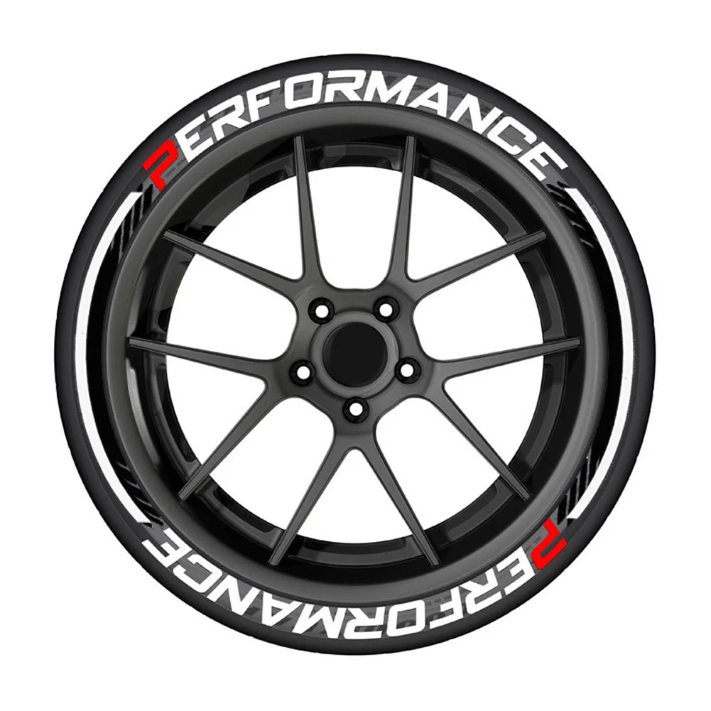 8Pcs/Lot Car Tire Decor Stickers Car Tuning Universal 3D Permanent PVC Joined Stickers Automotive Label Letters for Performance