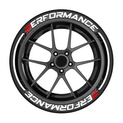 8Pcs/Lot Car Tire Decor Stickers Car Tuning Universal 3D Permanent PVC Joined Stickers Automotive Label Letters for Performance