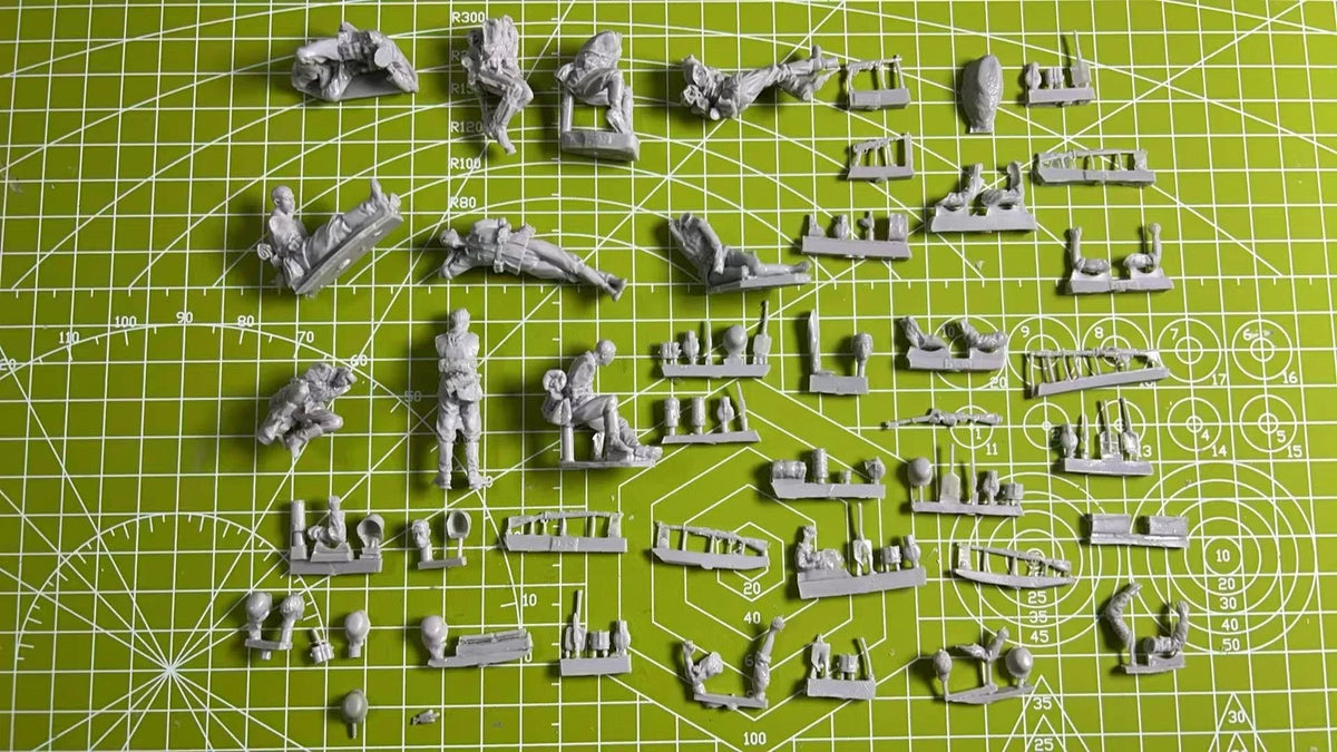 1/35 Military Resin Miniature Figures, Resting Soldiers Group GK Kit, Unpainted Unassembled Resin Model Kit for Hobby Painters