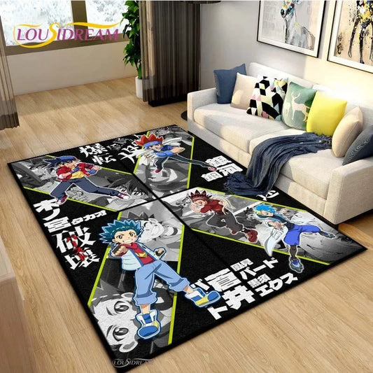 Beyblade Cartoon Anime Carpet for Living Room Bedroom Coffee Table Yoga Area Rug Kitchen Unslip Floor Mat Alfombra Birthday gift