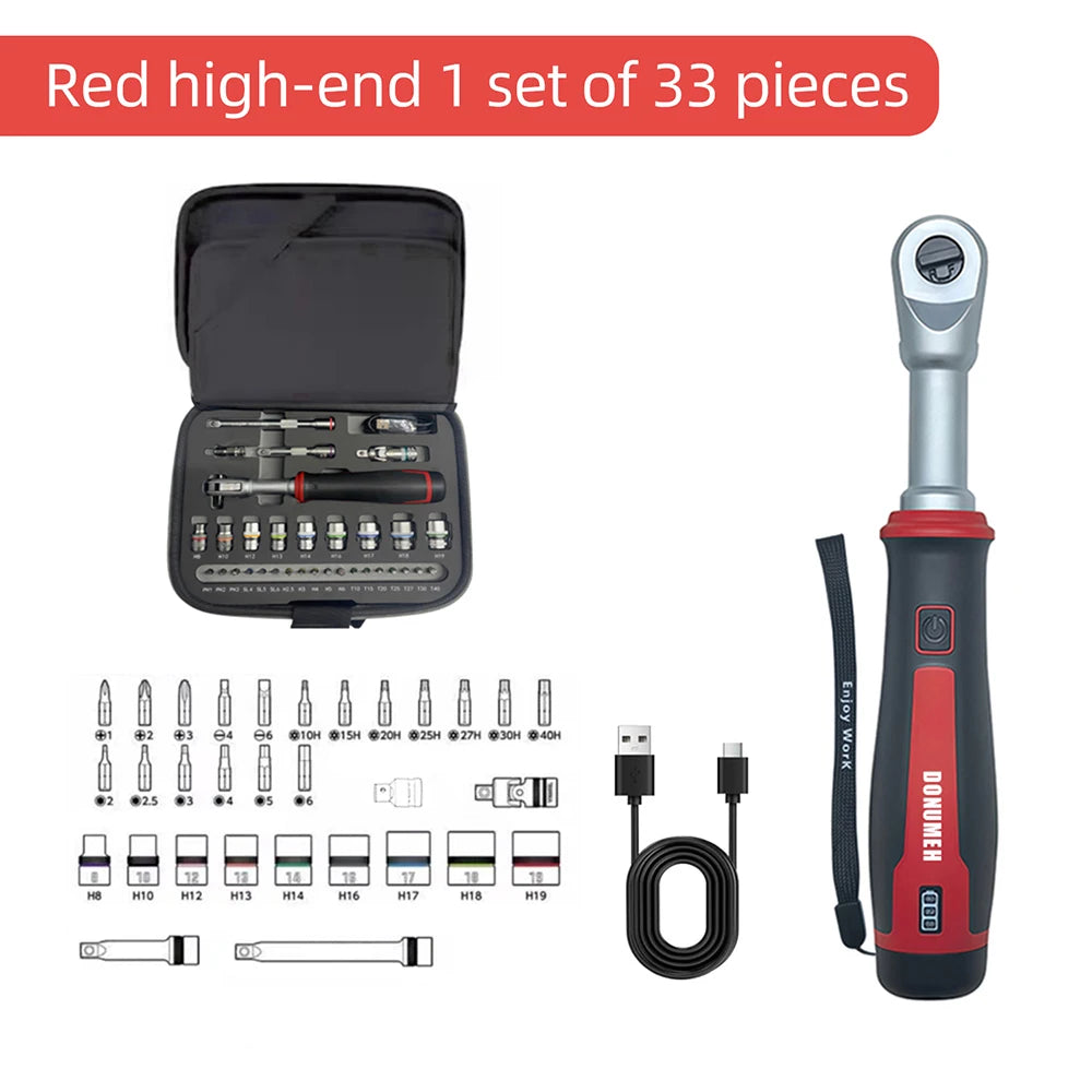 3.6V Ratchet Electric Wrench, 320 rpm, 1/4“ and 3/8” Auto/Manual Rechargeable Wrench, Automotive Repair Tool, Type-C Port