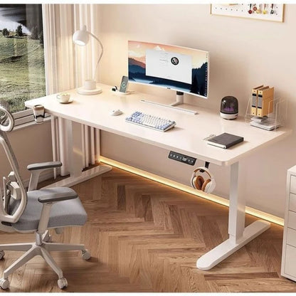 Solid Wood Electric Lifting Desk, Intelligent Computer Desk, Adjustable Gaming Desk, Home Learning and Office Desks, Workbench