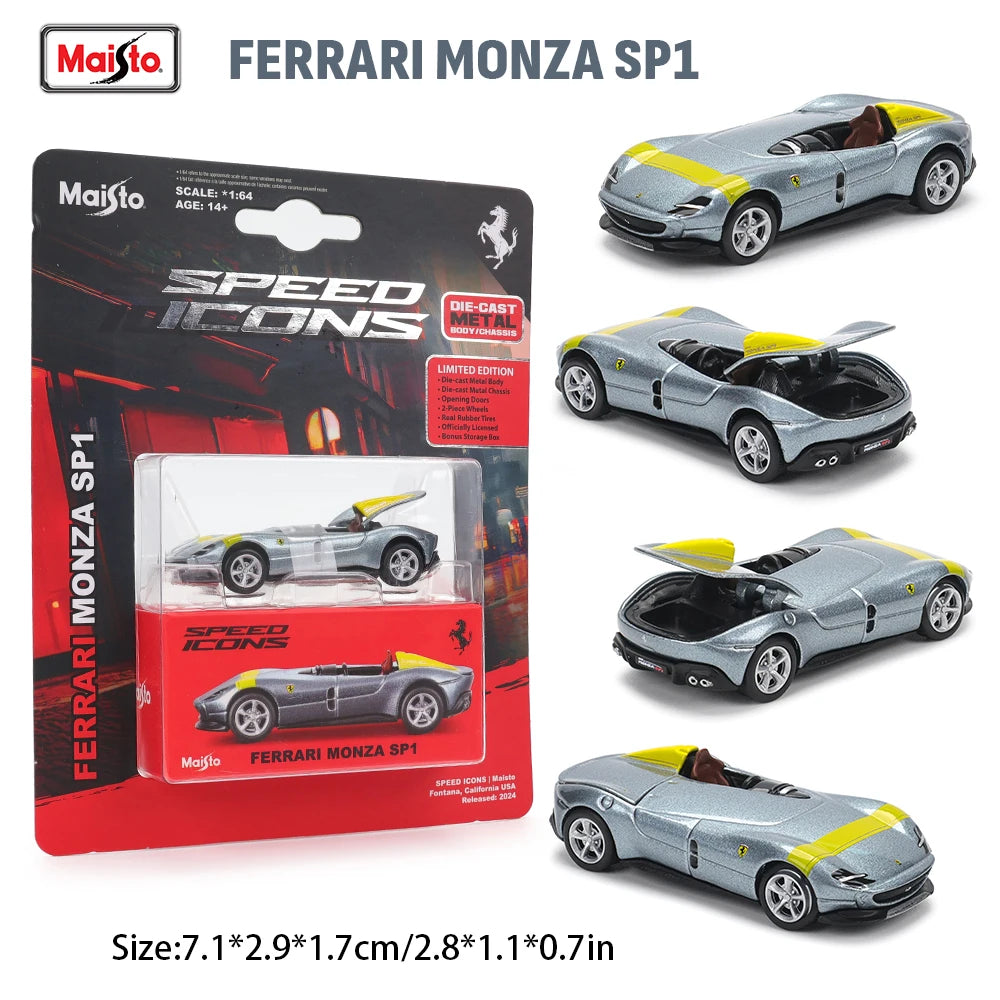 Maisto 1:64 Ferrari 812 Superfast SF90 SP1 Lamborghini 37 Chassis full alloy die-casting car model collection gift toys