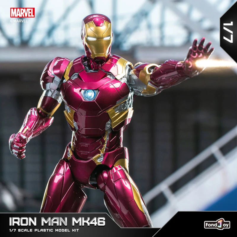 Fondjoy Marvel Iron Man MK46 Assembled Model Action Figures Reactors Can Emit Light Collect Desktop Ornament Boy Toy Idea Gifts