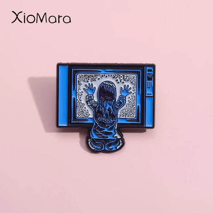 Poltergeist Enamel Pin Custom Thriller Horror Film Gothic Brooches Lapel Badges Cartoon Anime Movies Jewelry Gift For Kid Friend