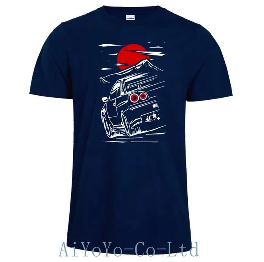 Skyline GTR 34 Haruna Jdm Sportcar Nissans 100% Cotton Nissanes TShirt Japanese Fast Car T Shirts For FF11 Men Clothes 554HHKJ