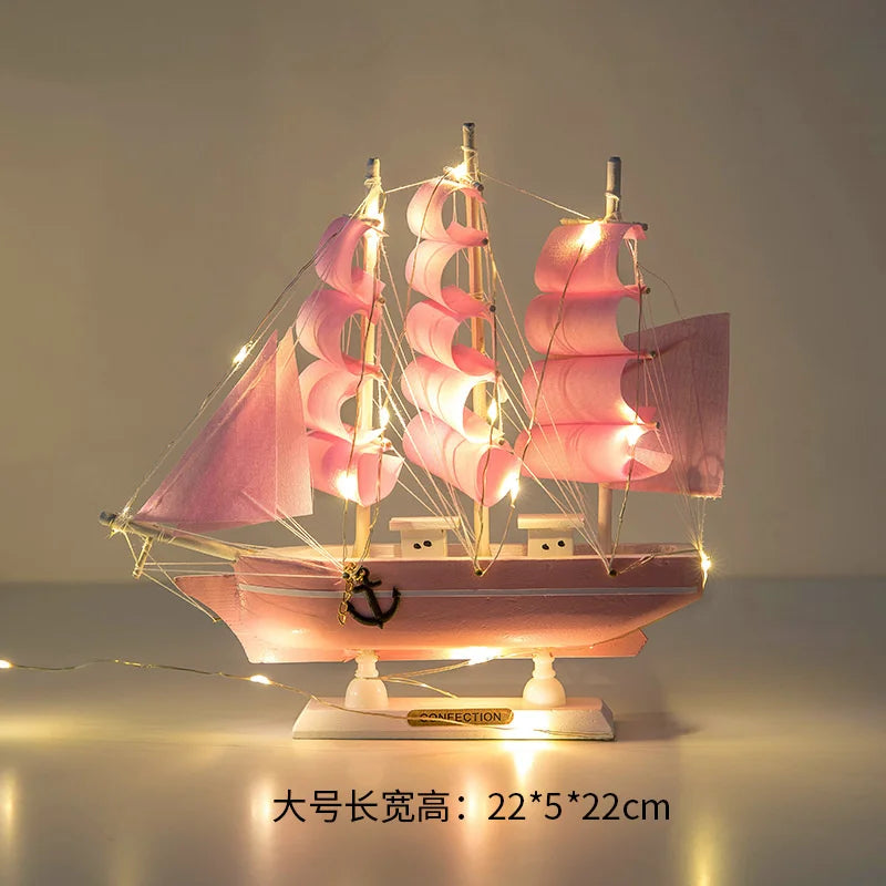 Wooden Sailboat Model Handcrafted Coastal Nautical Decor Table Centerpiece For Living Room Office Desk Gift For Adults And Teens