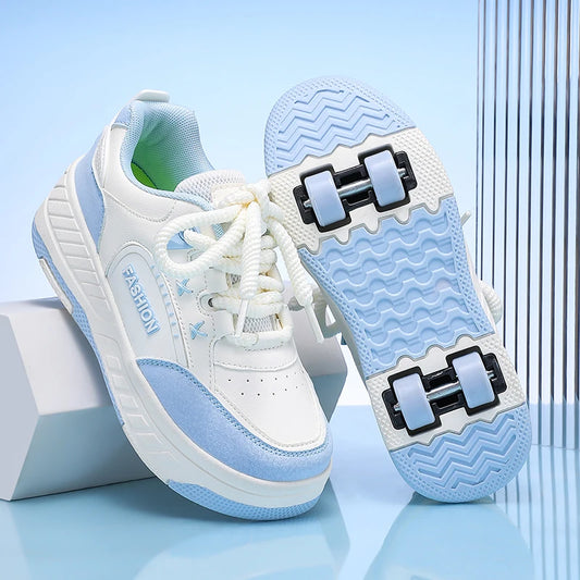 Children Junior Roller Skate Shoes Kids Sneakers with Two Boys Girls Wheels Shoes Running Adult Casual Boys Shoes
