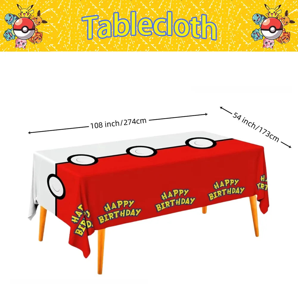 1/10Pcs Pokemon Tablecloth Birthday Decoration Disposable Tablecloth Pikachu Tablecover Kids Birthday Gifts Baby Shower Supplies