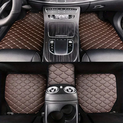 Universal 5Pcs Car Floor Mats PU Leather Waterproof Dust-Proof Auto Foot Pad Protector Pads Fashion Car Foot Pad