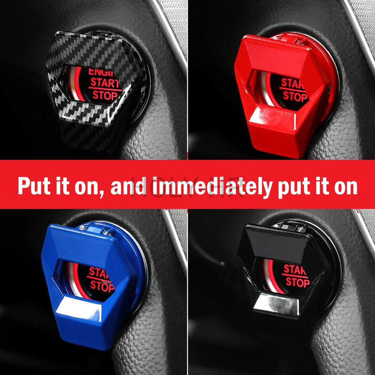 New universal car engine start stop switch button protective cover, anti scratch car interior design car product accessories