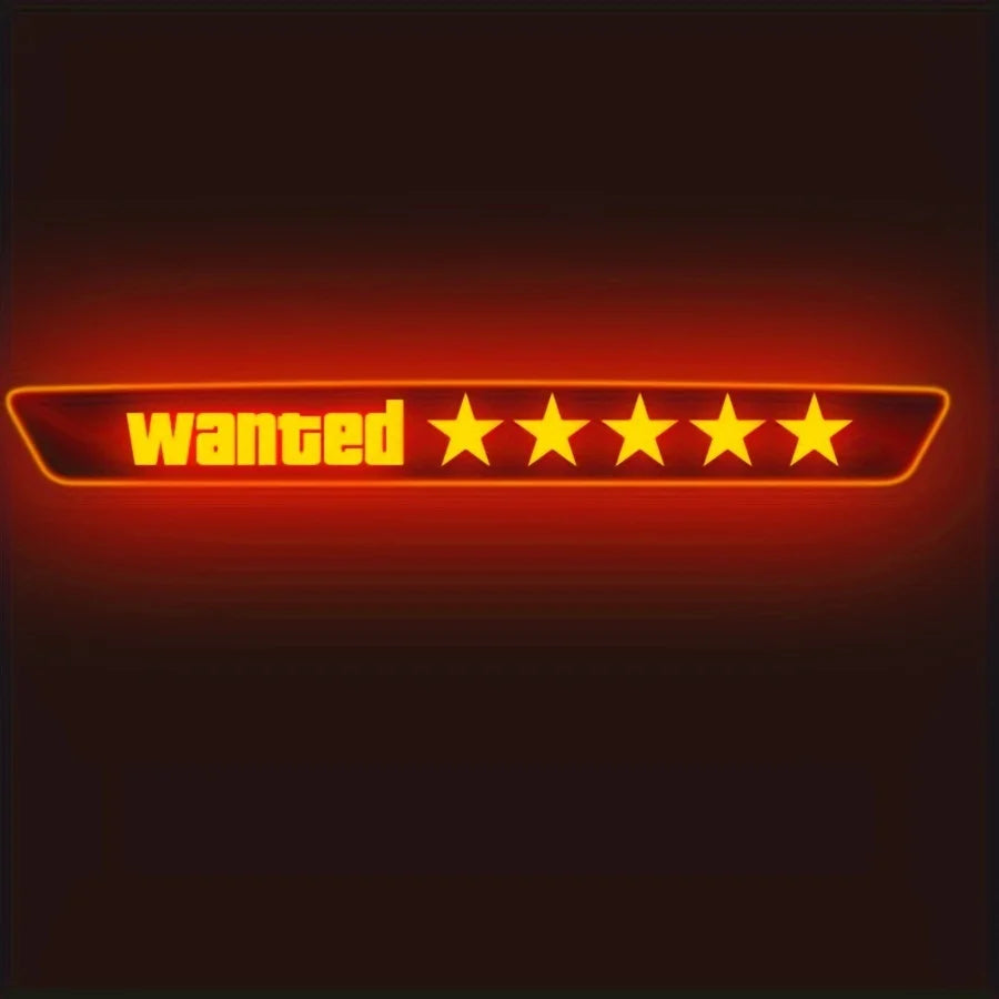 1PC Wanted High-Mounted Brake Light Car Stickers Waterproof DIY Vehicle Tail Light Sticker Carbon Fiber Textured Vinyl Decals