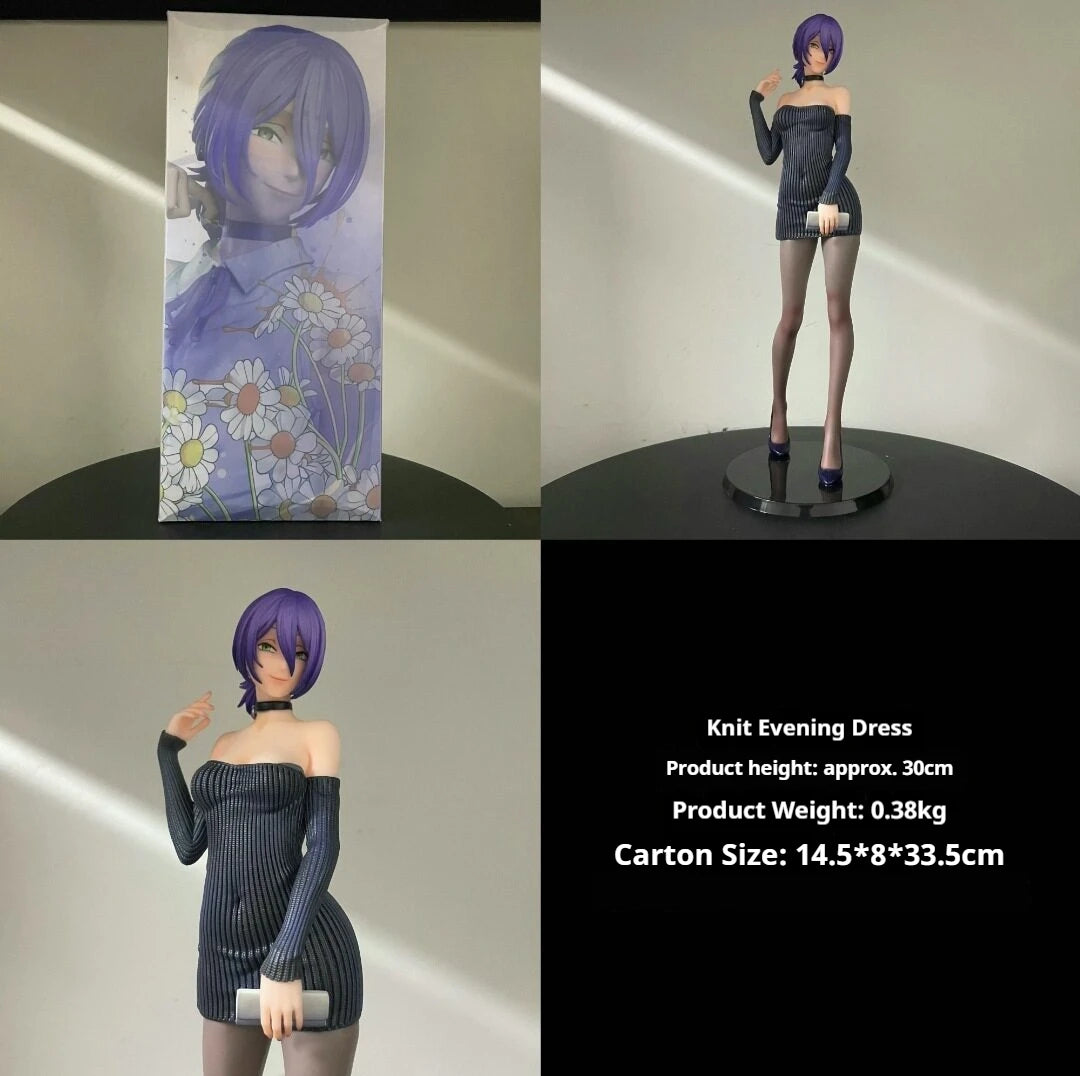 30cm Chainsaw Man Reze Sheer Pantyhose Knit Dress Anime Figure Standing Pose Statue Desktop Ornament Collectible Model Toy Gifts