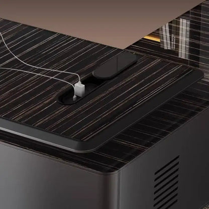 Narrow Unique Designer Office Desk Black Upgrades Storage Modern Computer Desks L Shape Drawers Scrivania Work Station Table
