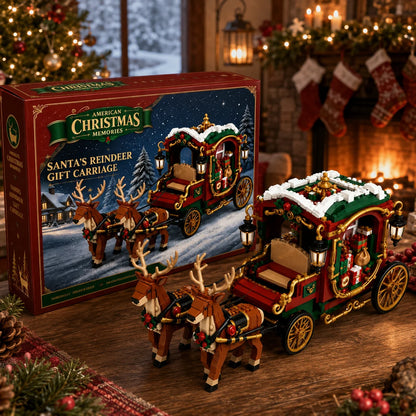 Christmas Building Blocks Santa Reindeer Carriage Model Toy DIY Assembly Bricks Set For Adults Holiday Gift Decor