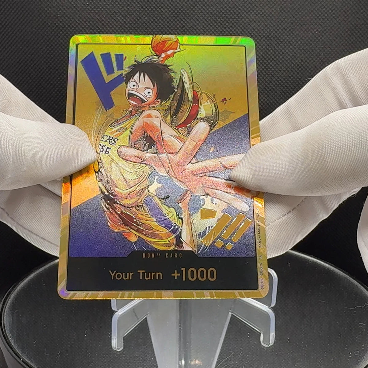 One Piece OPCG English Golden Holographic 3D Textured  DON card Straw Hat Crew x Lakers DON card Anime Collectible Cards