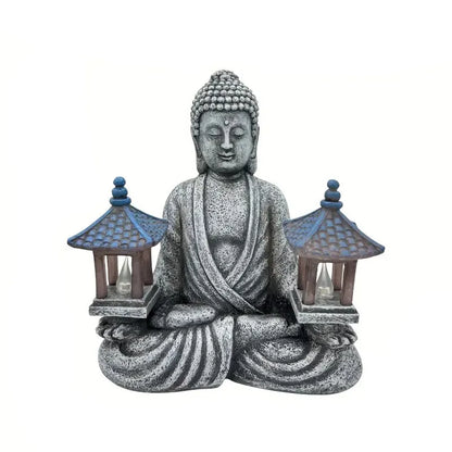 1pc Pagoda  Buddha Statues with LED Lights, Solar-Power Buddha Sculpture Decor for Home Garden, Yard, Patio, Yoga.