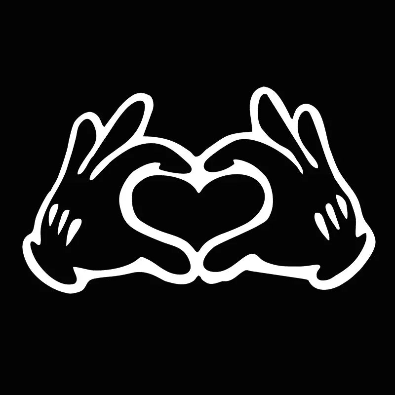 12x7cm Hand Heart Car Sticker Window Glass Body Bumper Decorative Love Gestures Vinyl Film Decor Decal Auto Tuning Accessories