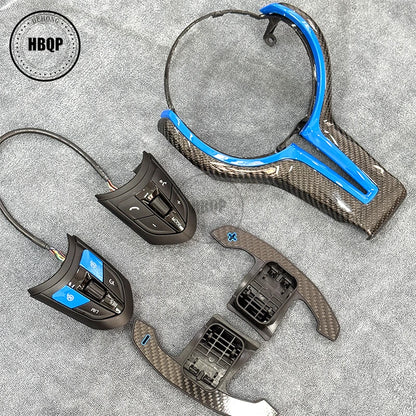 M power Steering Wheel Covers Car Carbon Fiber M sport Steering Wheel Trim for BMW M2 F87 M3 F80 M4 F82 M5 F10 M6 F06