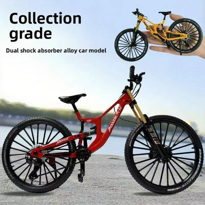 1:8 Upgraded Dual Shock Downhill Mountain Bike Alloy Model, Soft Tail Metal Racing  Kids Toy and Birthday Gift for Boyfriend