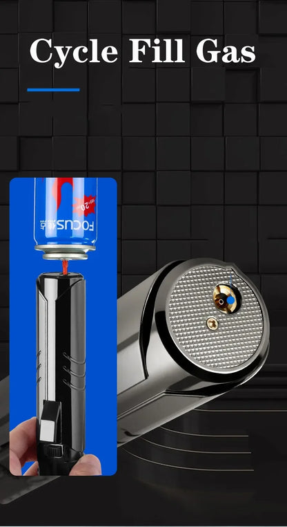 2025 new version 1800 ° spray gun gas lighter metal outdoor windproof blue strong flame spray gun jet lighter welding tool