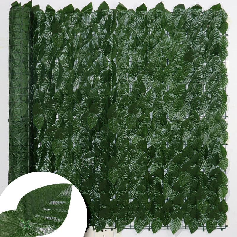 For Home Outdoor Garden Balcony Decoration Fake Plant Artificial Ivy Hedge Green Leaf Fence Board Artificial Privacy Fence