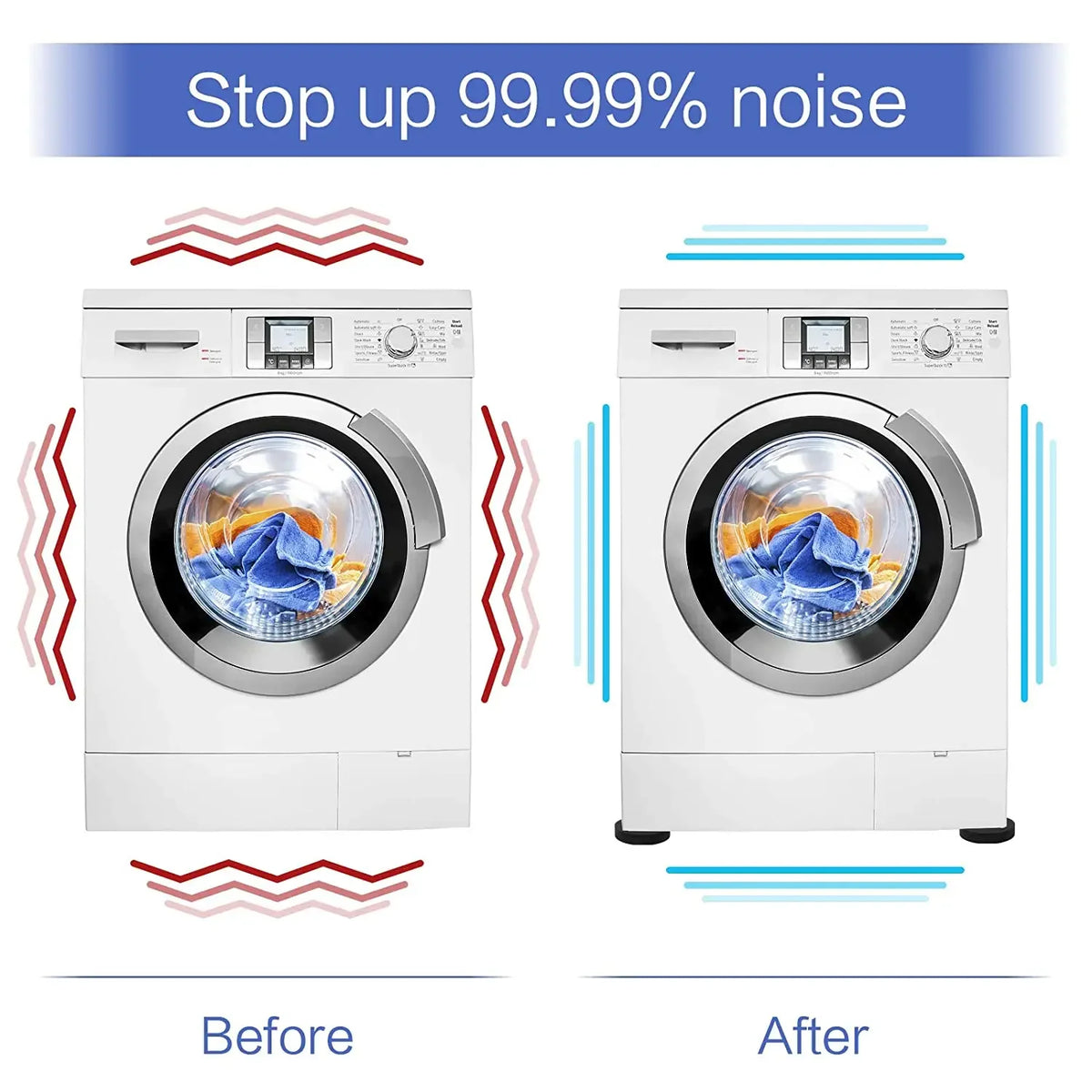 4Pcs Equipment Pads Anti Vibration Washing Machine Pads Shock Absorbing EVA Mats Vibration Isolation Mats for Dryer Treadmill
