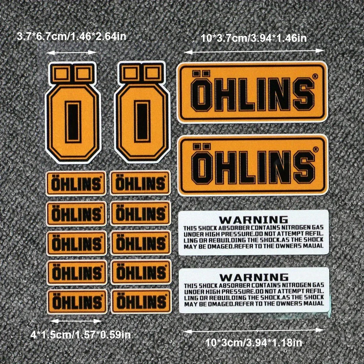 1SET OHLINS Transparent PVC Shock Absorber Decal Black Text White Background Motorcycle Bike Decor Sticker