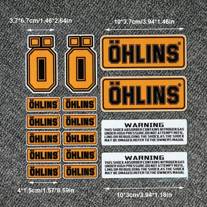 1SET OHLINS Transparent PVC Shock Absorber Decal Black Text White Background Motorcycle Bike Decor Sticker