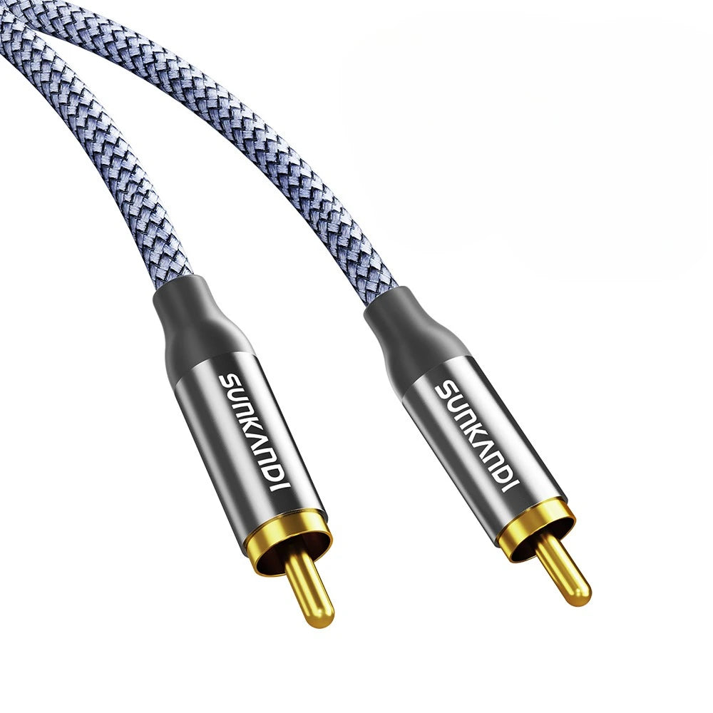 SUNKANDI RCA to RCA Audio Cable, RCA Male to RCA Male Stereo Audio Cord for Home Theater, HDTV, Amplifier Speakers