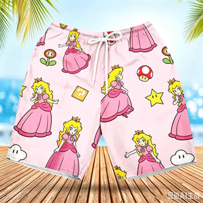 Summer Men's Women's Quick-Drying Beach Shorts Luigi Yoshi Printed Shorts for Beach Swimming Pools Gyms and Outdoor Sport