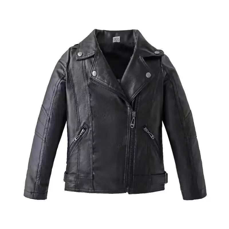 3 4 5 6 8 10 12 Years Spring Autumn Boys Leather Jacket Waterproof Zipper Fashion PU Children's Coat Birthday Gifts Kids Clothes