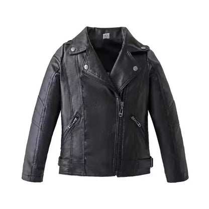3 4 5 6 8 10 12 Years Spring Autumn Boys Leather Jacket Waterproof Zipper Fashion PU Children's Coat Birthday Gifts Kids Clothes
